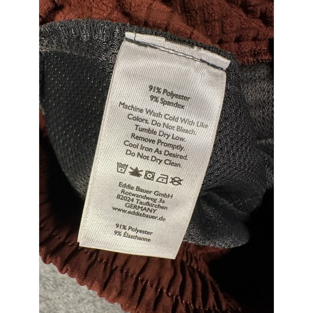 Eddie Bauer First Ascent Mens Large RustBrown Grid Technical Hiking Jogger Pants